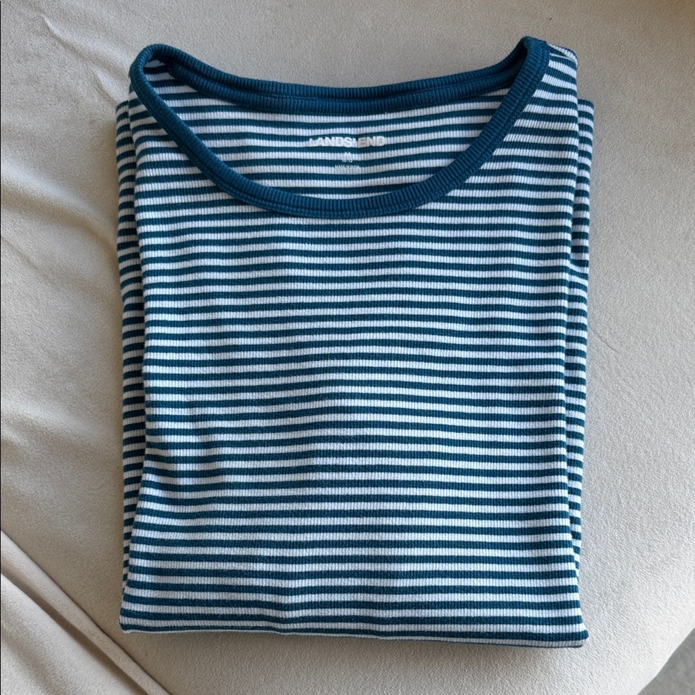 Lands End Striped Long Sleeve T-Shirt
